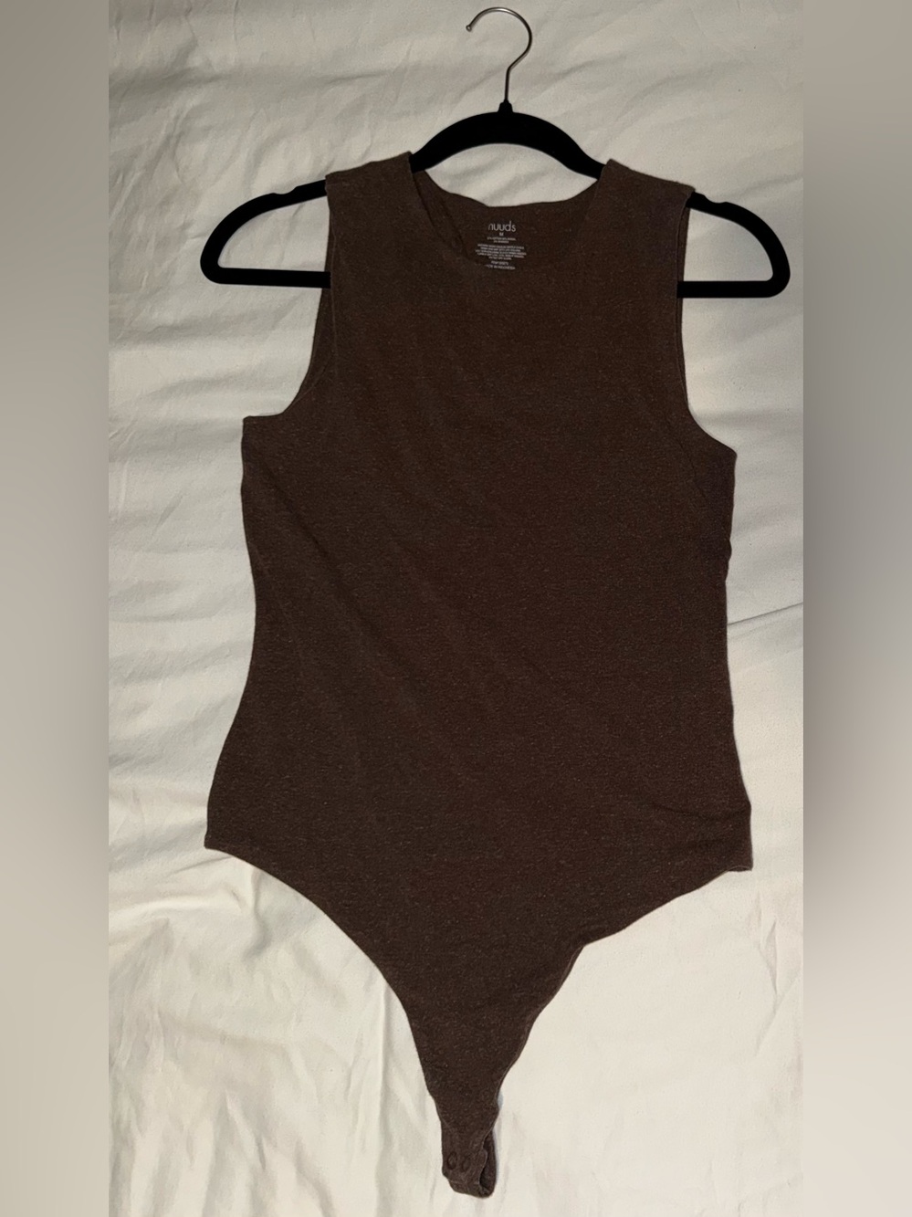 nuuds Brown Sleeveless Ribbed Bodysuit